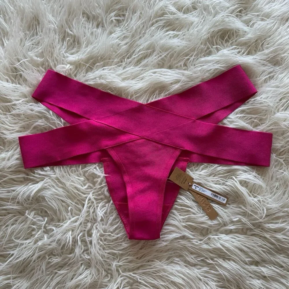 Skims Swim Knit Strappy Bikini Bottom Magenta Size 3X